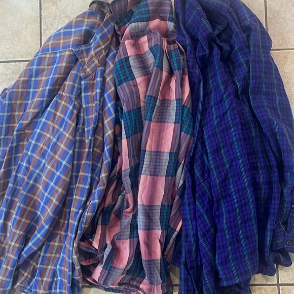 Bundle of 3 - Patagonia Plaid Button Down Long Sleeve Shirts Size Large - Picture 2 of 9